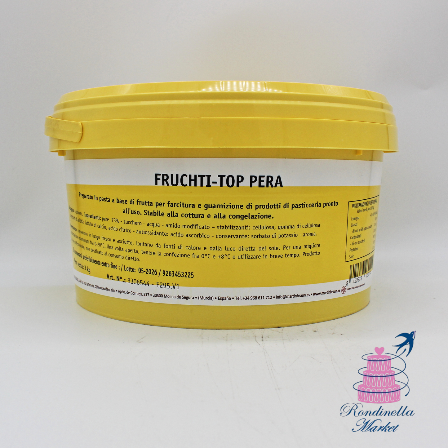 Fruchti-Top Pera – Preparato alla Pera per Farciture e Guarnizioni 3 kg