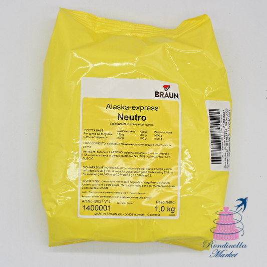 Stabilizzante in polvere per panna Alaska-Express Neutro Braun 1 kg disponibile da Rondinella Market Napoli