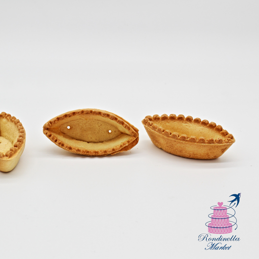 Barchette di pasta frolla mignon pronte all’uso per dolci e pasticceria, disponibili da Rondinella Market Napoli.