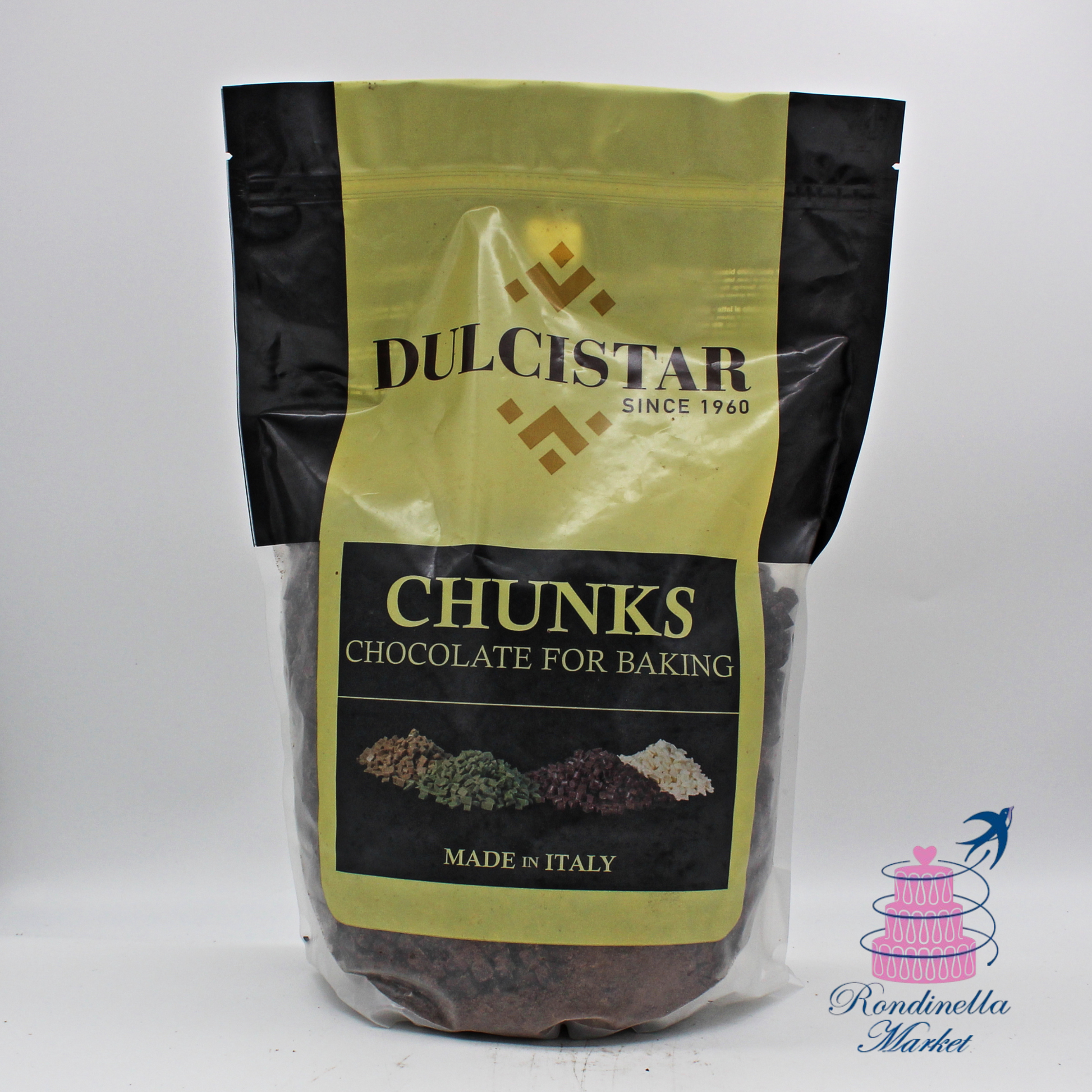 Chunks di cioccolato fondente Dulcistar 2 kg per panettoni, torte e prodotti da forno, disponibili da Rondinella Market Napoli