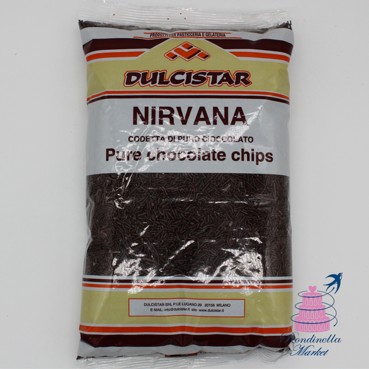 Codette di puro cioccolato Nirvana Dulcistar 1 kg per decorazioni di torte e dolci, disponibili da Rondinella Market Napoli