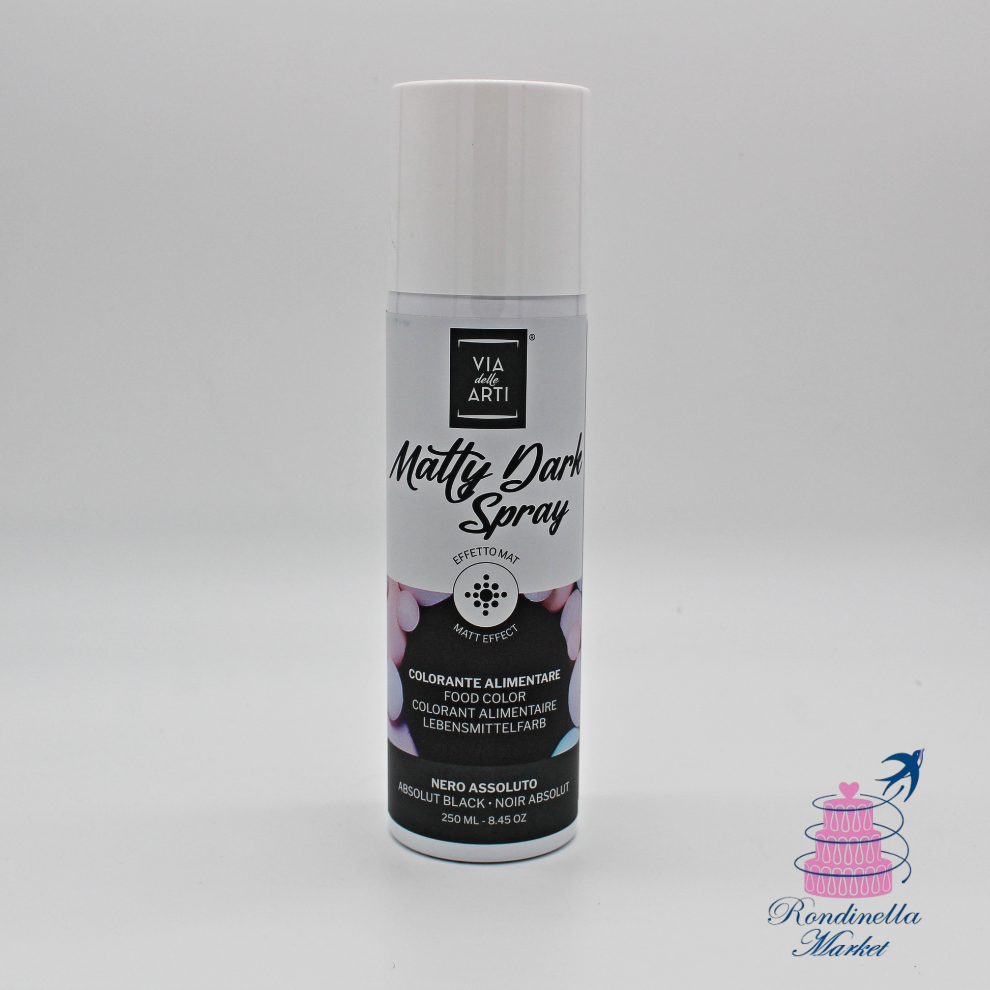 Colorante spray nero alimentare effetto mat Via delle Arti disponibile in vari colori su Rondinella Market a Napoli
