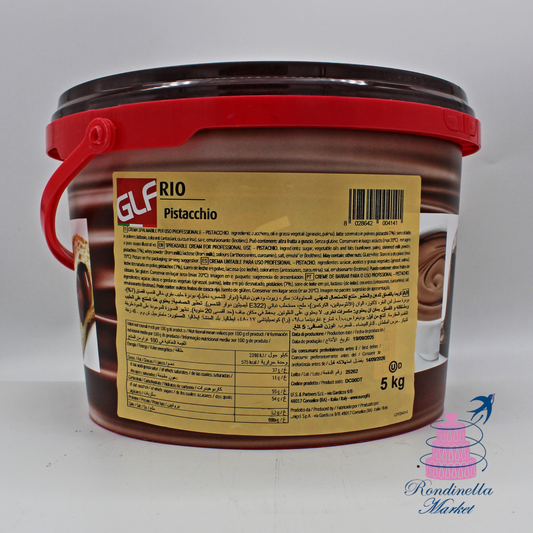 Crema Rio Pistacchio GLF 5 kg – crema spalmabile professionale al pistacchio per pasticceria e gelateria, disponibile da Rondinella Market Napoli