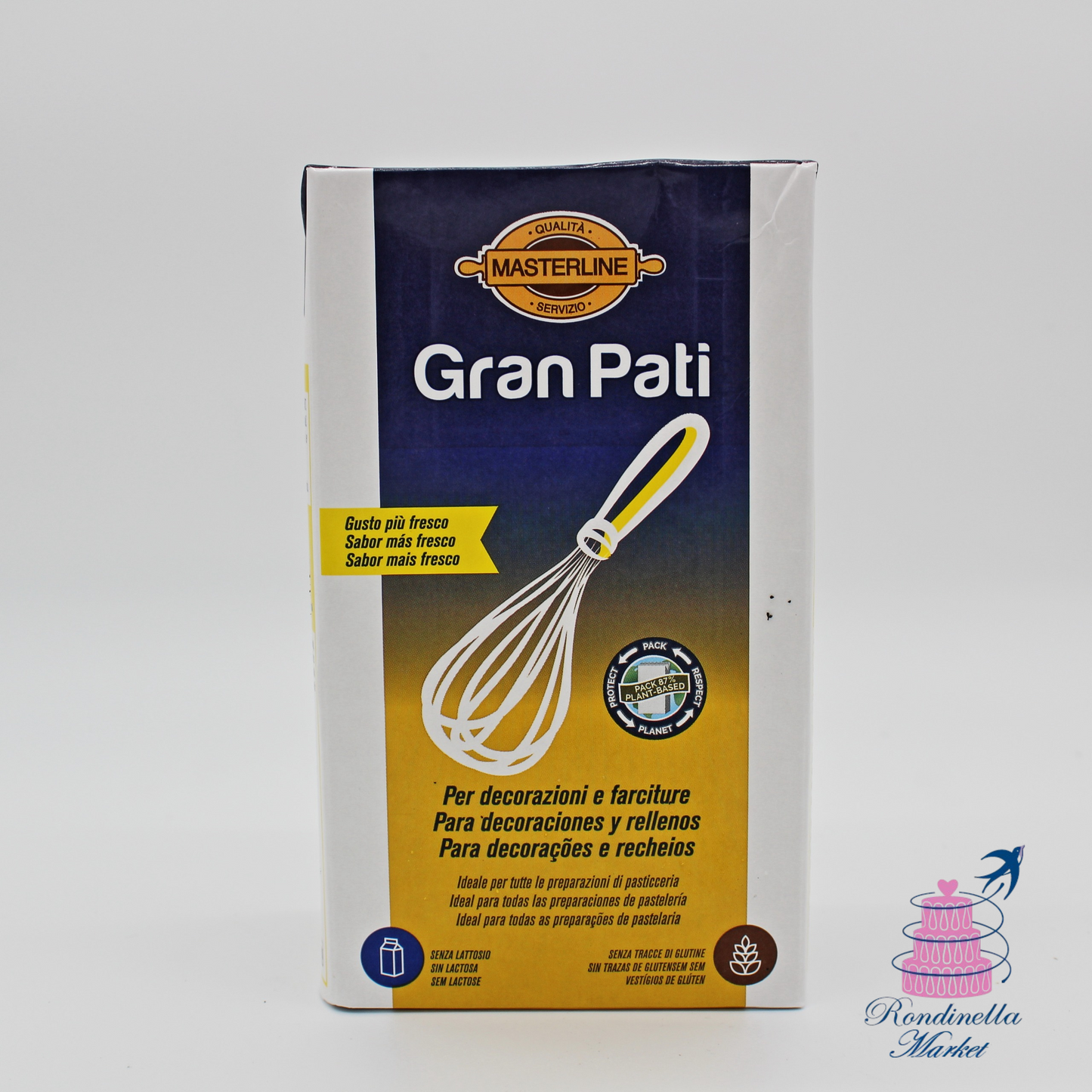 Base vegetale zuccherata da montare Gran Patì Masterline 1 L disponibile da Rondinella Market Napoli.