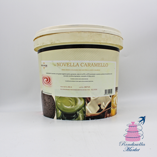 Novella Caramello Dulcistar 6 kg, crema spalmabile professionale al gusto caramello per farciture e dolci, disponibile da Rondinella Market Napoli