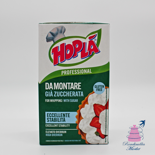 Panna vegetale Hoplà da montare zuccherata 1 litro senza glutine disponibile da Rondinella Market Napoli.