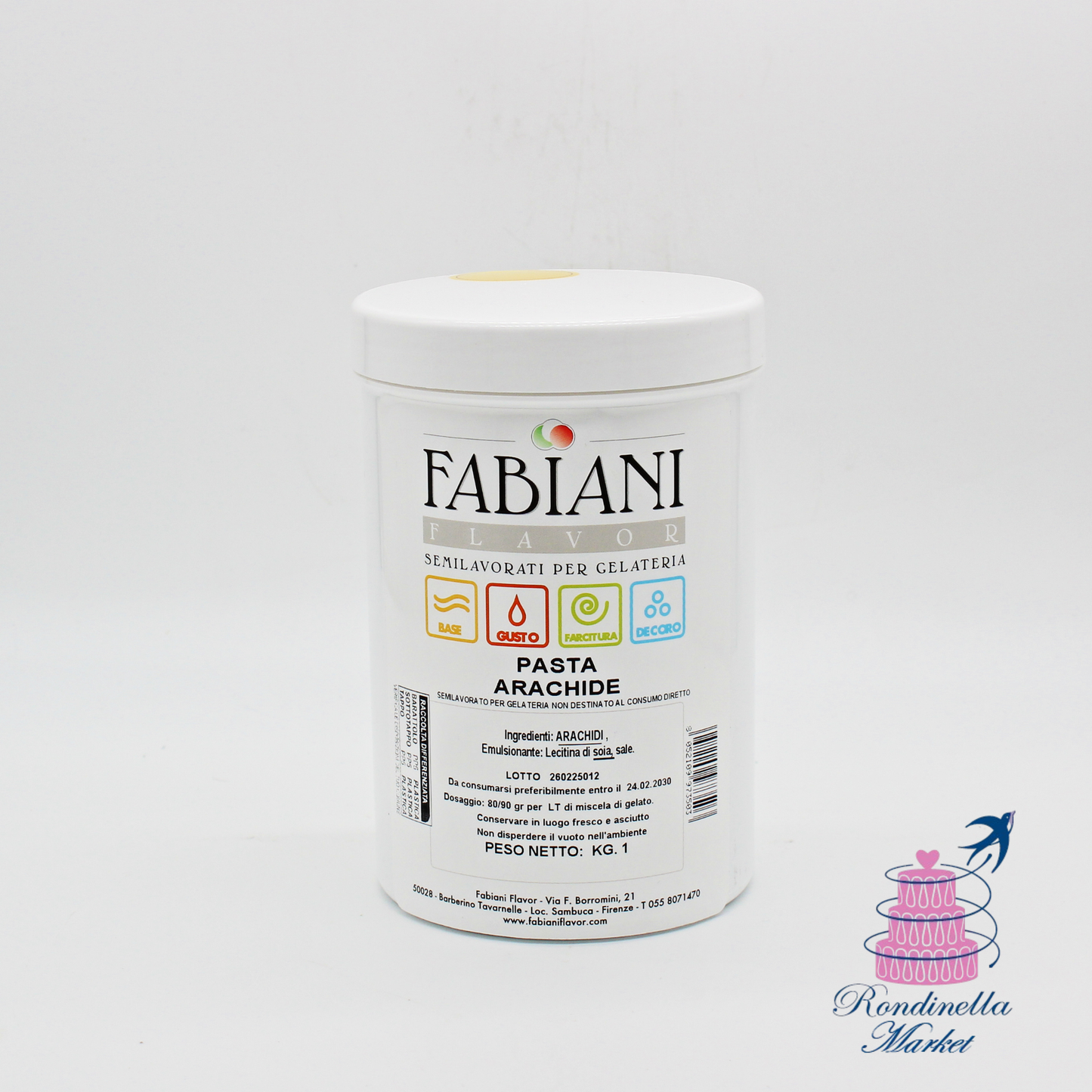 Pasta aromatizzante all’arachide Fabiani Flavor da 1 kg per gelateria e pasticceria Napoli