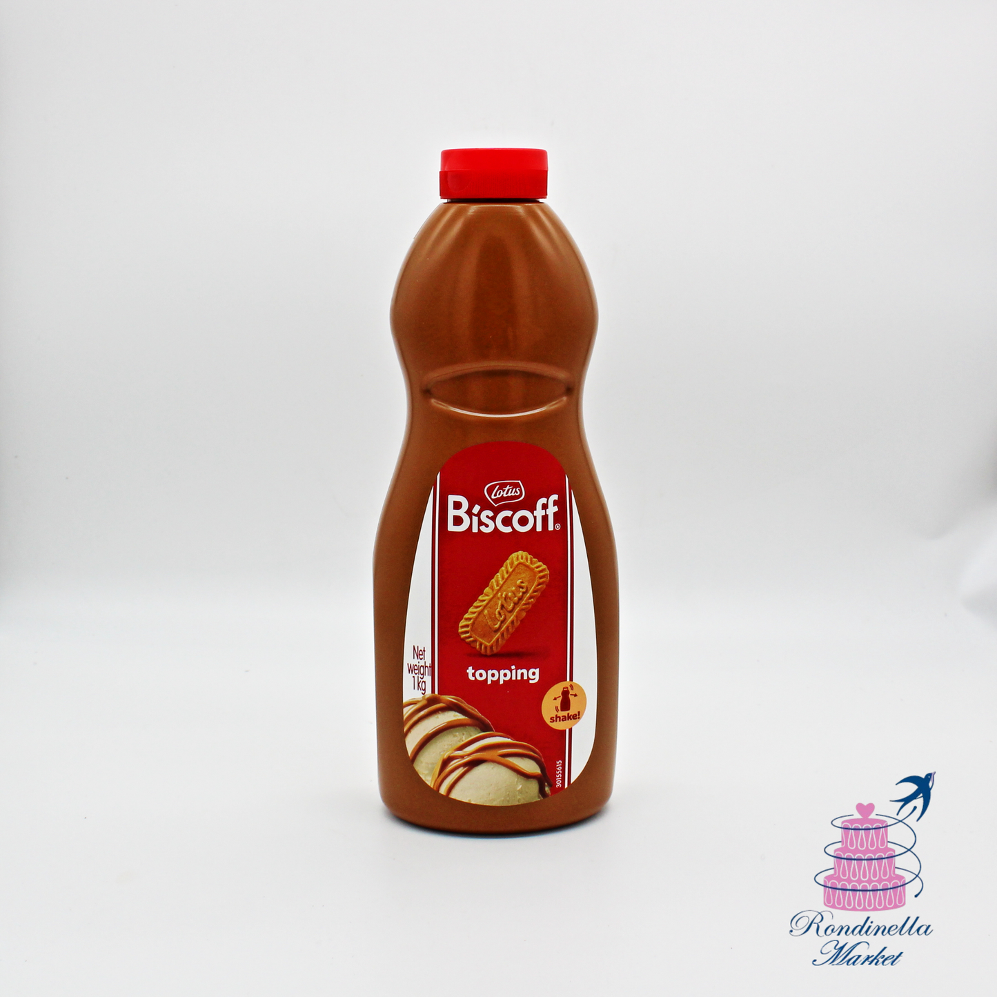 Bottiglia da 1 kg di topping Lotus Biscoff per gelati e dessert, Rondinella Market Napoli