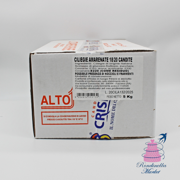 Cerises Amarena confites 18/20 – 5 kg – Crispo
