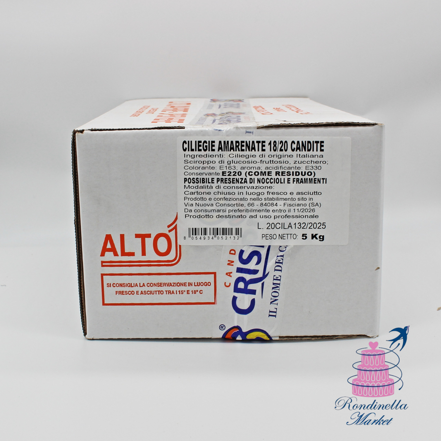 Cerises Amarena confites 18/20 – 5 kg – Crispo