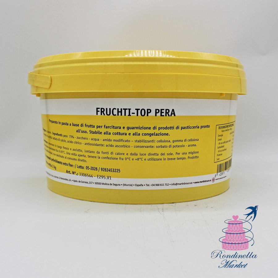 Fruchti-Top Poire – Préparation à base de poires pour garnitures et décorations 3 kg