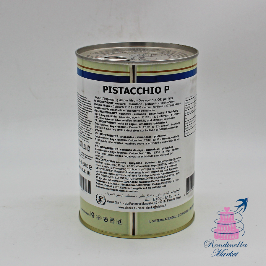 Pasta Pistacchio P Elenka da 1 kg per gelateria e pasticceria professionale a base di pistacchi, mandorle e anacardi.