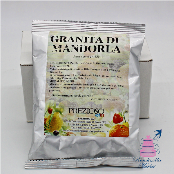 Preparato professionale in polvere per granita alla mandorla Prezioso da 130 g.