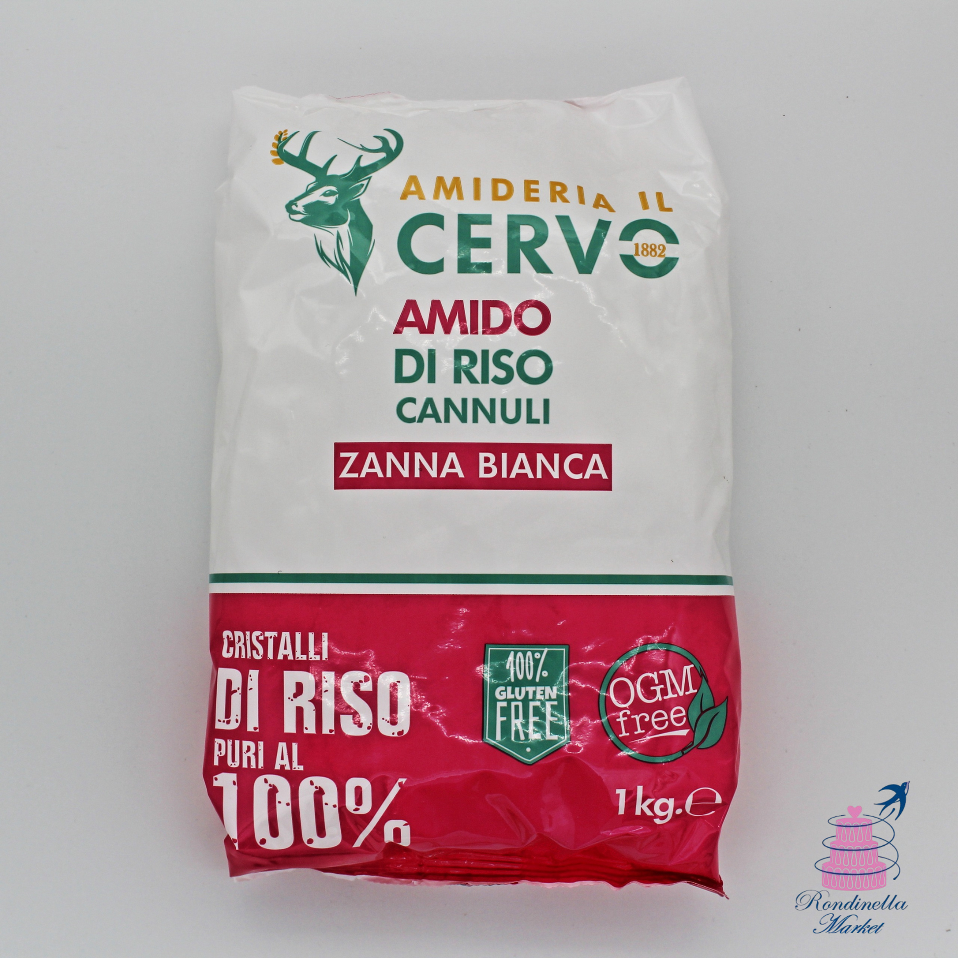 Amido di riso cristallino Zanna Bianca Amideria Il Cervo da 1kg in vendita su Rondinella Market a Napoli