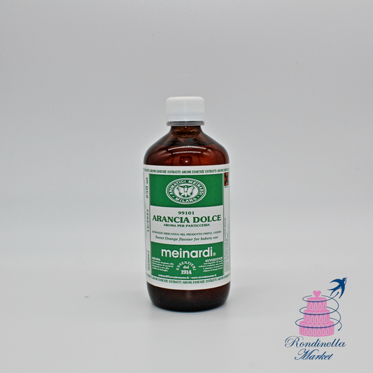 Bottiglia da 250 ml di aroma liquido all’arancia dolce Meinardi, distribuita da Rondinella Market a Napoli