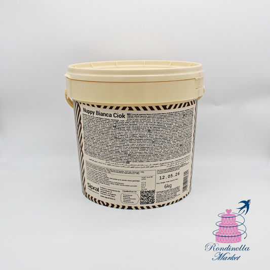 Crema spalmabile bianca Nuppy Ciok Sipral in secchio da 6 kg – Rondinella Market Napoli
