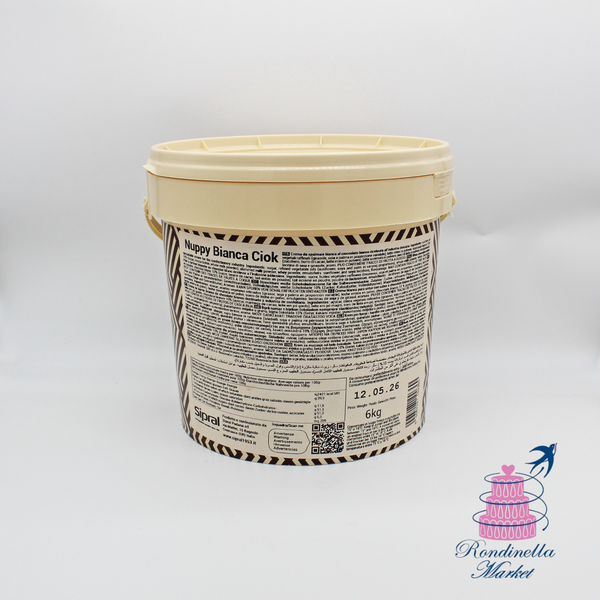 Crema spalmabile bianca Nuppy Ciok Sipral in secchio da 6 kg – Rondinella Market Napoli