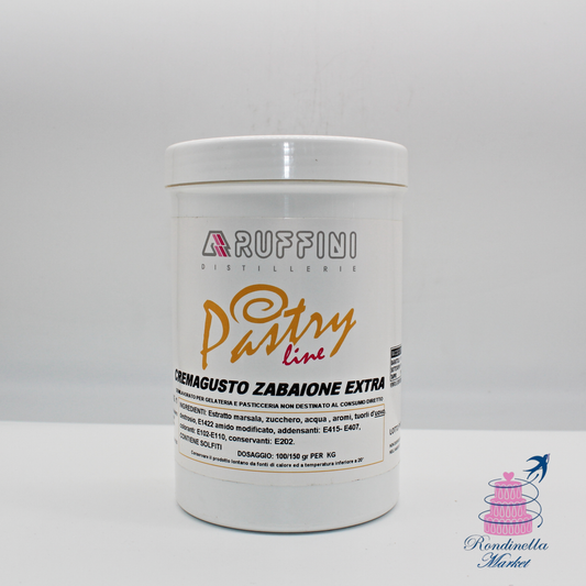 Barattolo da 1 kg di crema gusto zabaione extra Ruffini Pastry Line per gelateria e pasticceria professionale, Rondinella Market Napoli