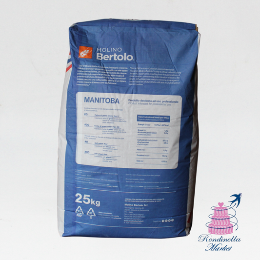 Farina Manitoba Tipo 0 Molino Bertolo sacco da 25 kg professionale disponibile da Rondinella Market Napoli