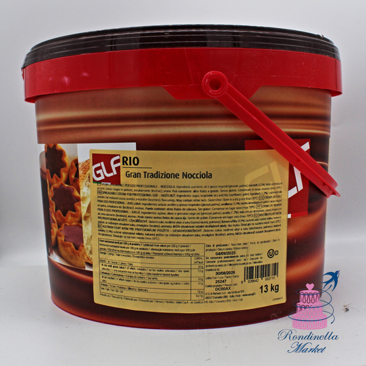 GLF Rio Gran Tradizione Nocciola 13 kg, crema spalmabile professionale alla nocciola per farciture e gelateria, Rondinella Market Napoli