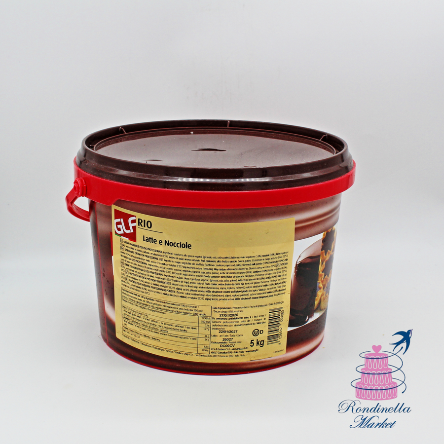 Crema spalmabile GLF Rio Latte e Nocciole 5 kg per pasticceria Napoli