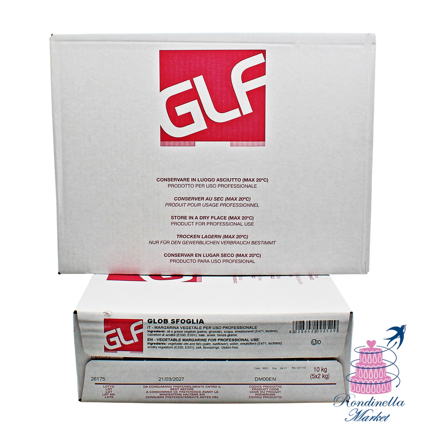 Margarina vegetale professionale GLF Glob Sfoglia 10 kg per pasta sfoglia e croissant