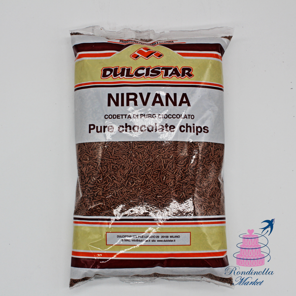 Nirvana Dulcistar 1 kg, codette di puro cioccolato fondente per decorazioni di dolci e gelati, disponibili da Rondinella Market Napoli
