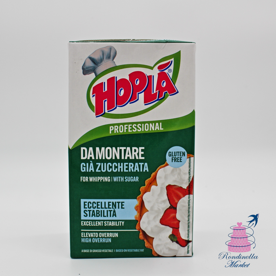 Panna vegetale Hoplà da montare zuccherata 1 litro senza glutine disponibile da Rondinella Market Napoli.