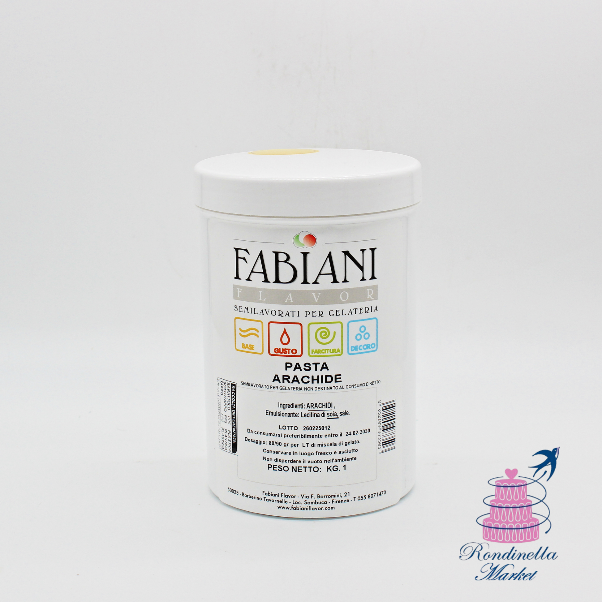 Pasta aromatizzante all’arachide Fabiani Flavor da 1 kg per gelateria e pasticceria Napoli