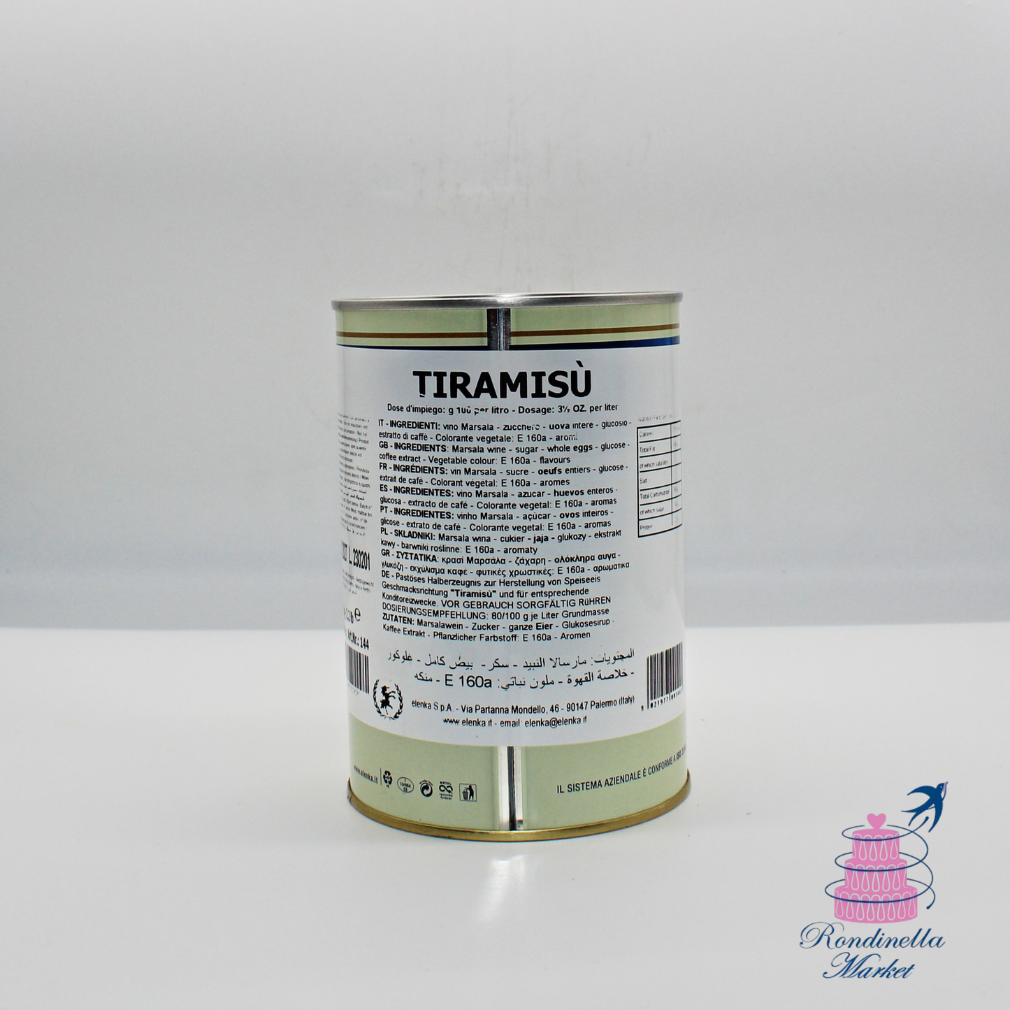 Barattolo da 1 kg di pasta tiramisù Elenka per gelateria professionale, Rondinella Market Napoli