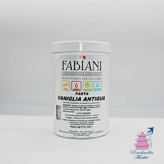 Barattolo da 1 kg di pasta vaniglia Antigua Fabiani Flavor per gelateria professionale, Rondinella Market Napoli