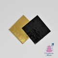 Piatti in cartone oro e nero per monoporzioni e dessert di frutta realistica 8x8 disponibili da Rondinella Market Napoli 