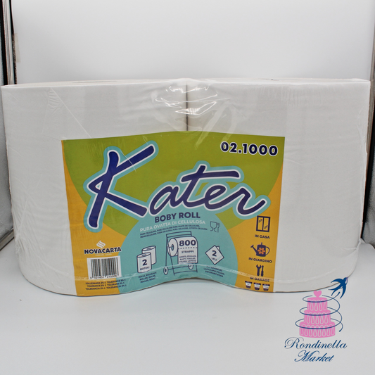 Rotoli asciugatutto Kater Boby Roll 02.1000 Novacarta – 2 pz da 6 kg – Rondinella Market Napoli
