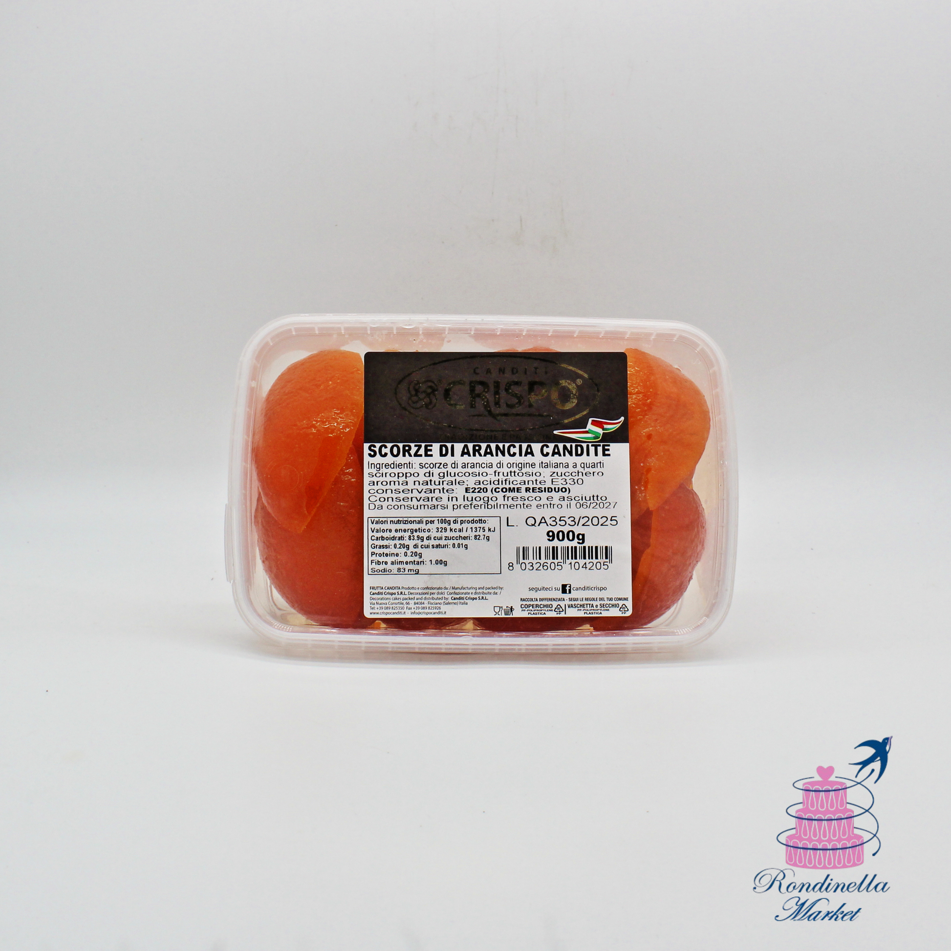 Scorze di arancia candite CRISPO 900g per panettone e dolci tradizionali – Rondinella Market Napoli