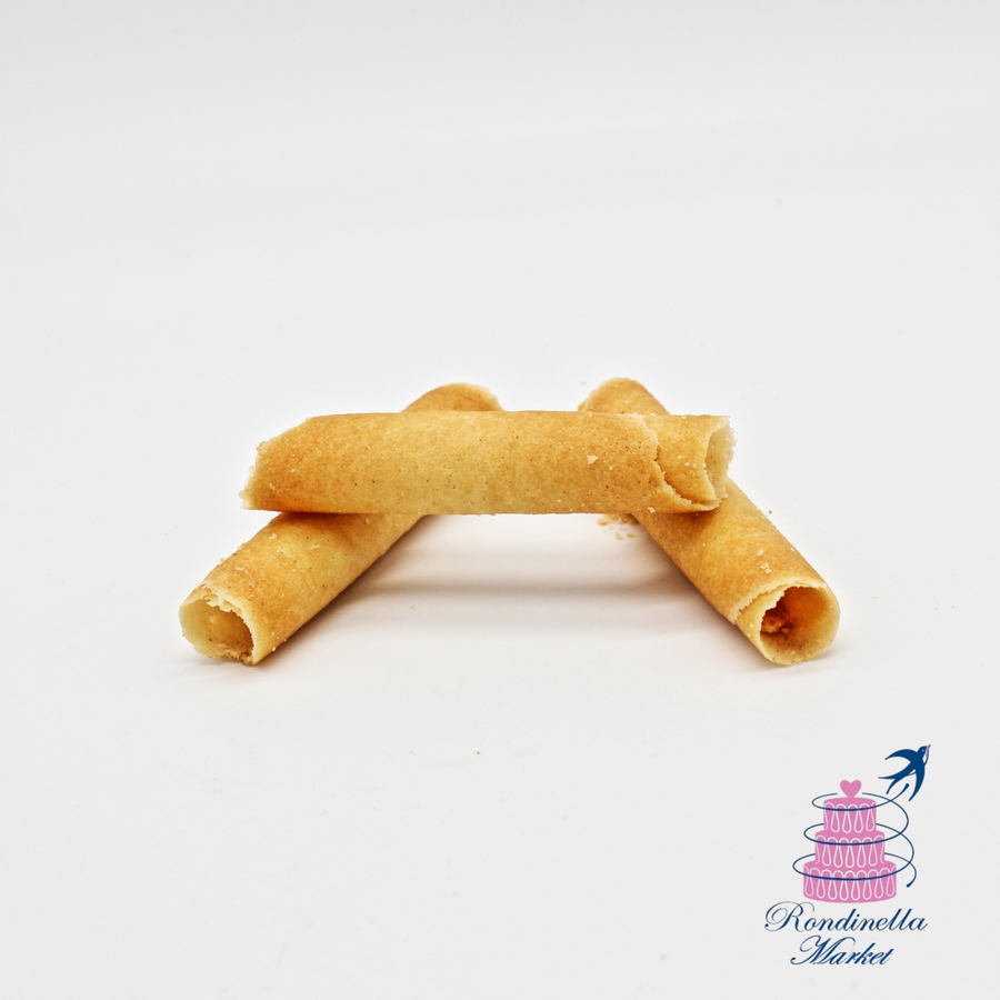 Sigarette cialde dolci arrotolate confezione da 1 kg, circa 100 pezzi, disponibili su Rondinella Market a Napoli