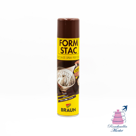 Staccante spray alimentare Form Stac Braun da 500 ml in vendita su Rondinella Market Napoli, ideale per teglie e stampi.