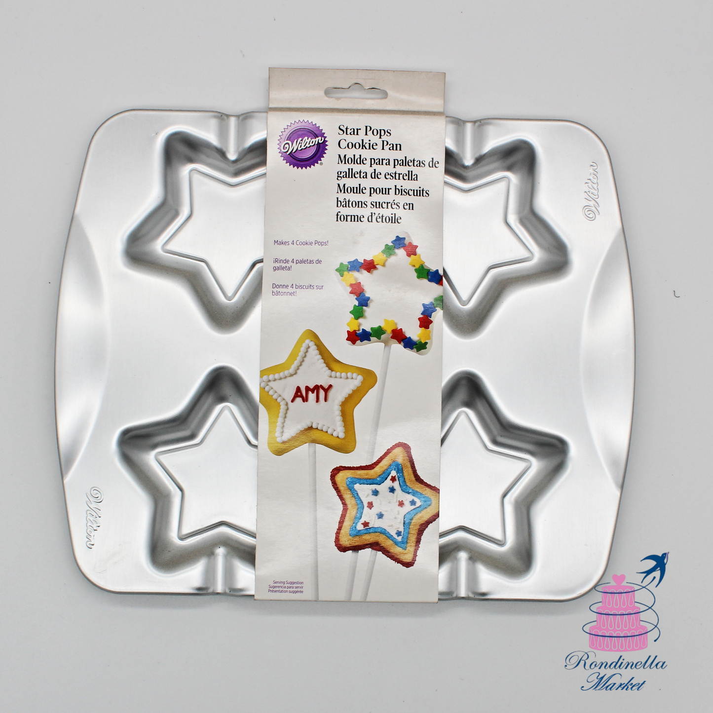 Stampo Wilton Star Pops per biscotti su stecco a forma di stella con 4 cavità disponibile a Napoli