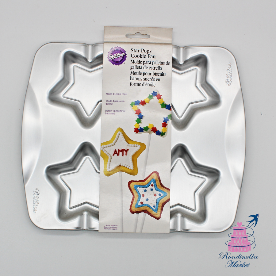 Stampo Wilton Star Pops per biscotti su stecco a forma di stella con 4 cavità disponibile a Napoli