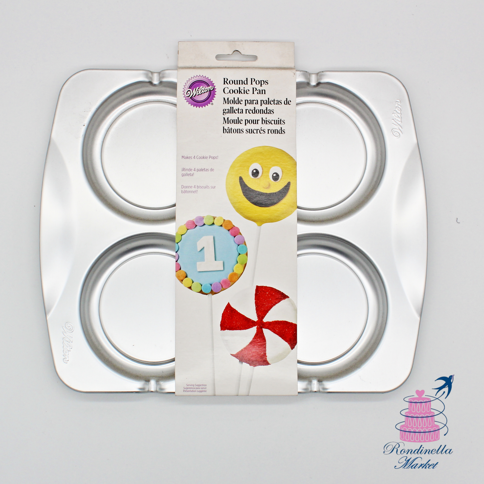 Stampo Wilton Round Pops per biscotti su stecco con 4 cavità rotonde disponibile a Napoli
