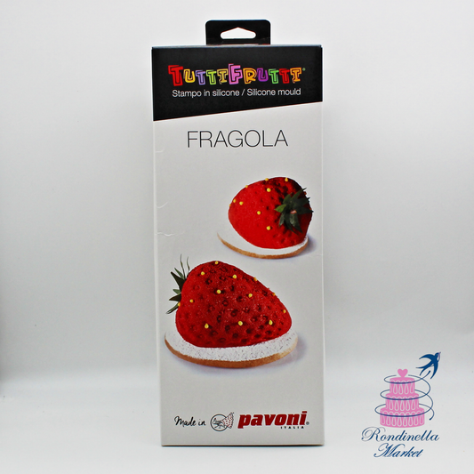 Stampo Pavoni in silicone per creare dessert di frutta realistica a forma di fragola disponibile da Rondinella Market Napoli