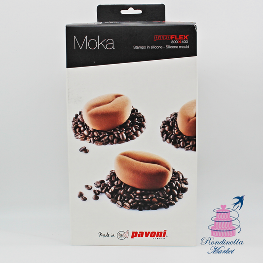 Stampo professionale Pavoni Moka in silicone per monoporzioni moderne a forma di chicco di caffè disponibile da Rondinella Market Napoli