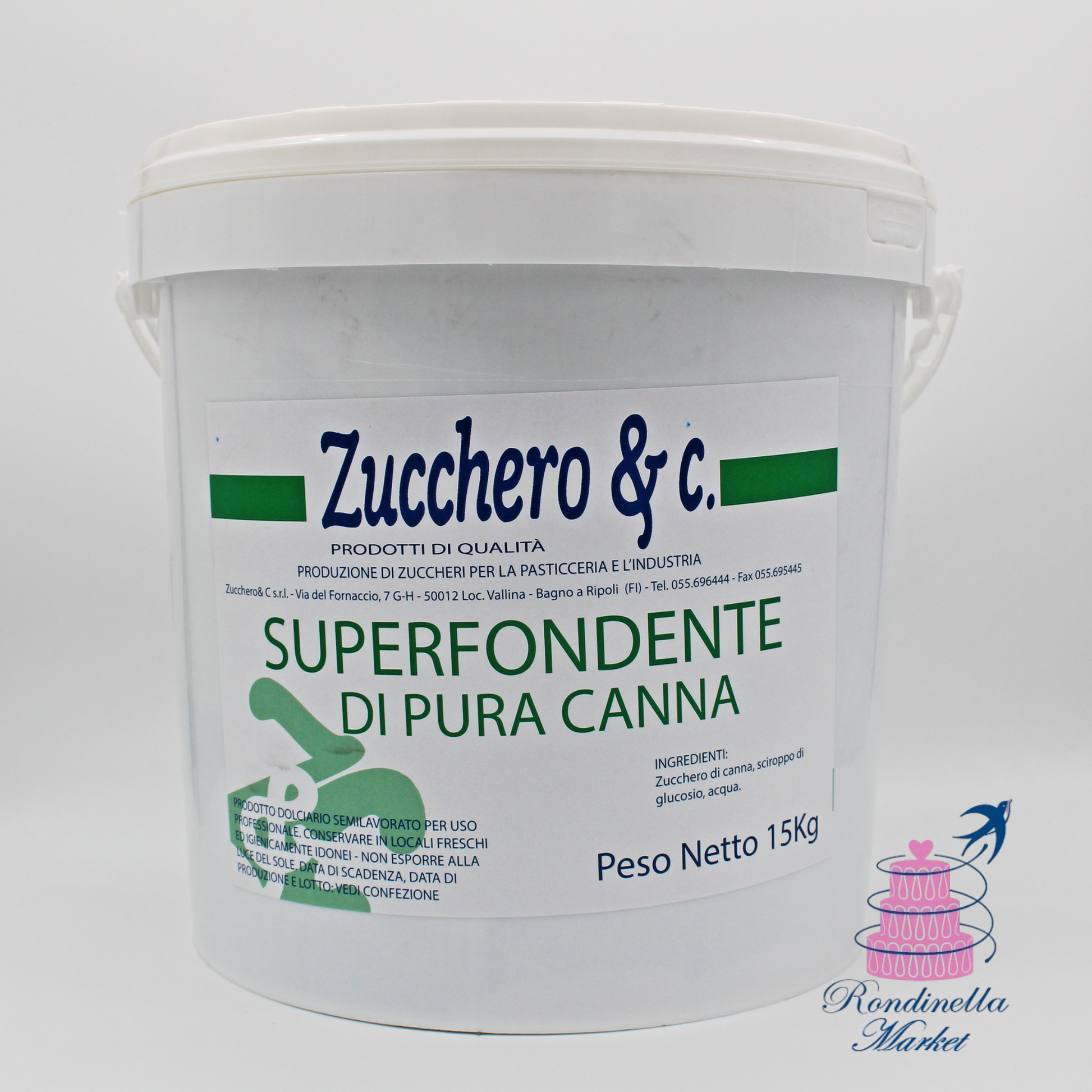 Secchio da 15 kg di superfondente di pura canna Zucchero & C., Rondinella Market Napoli