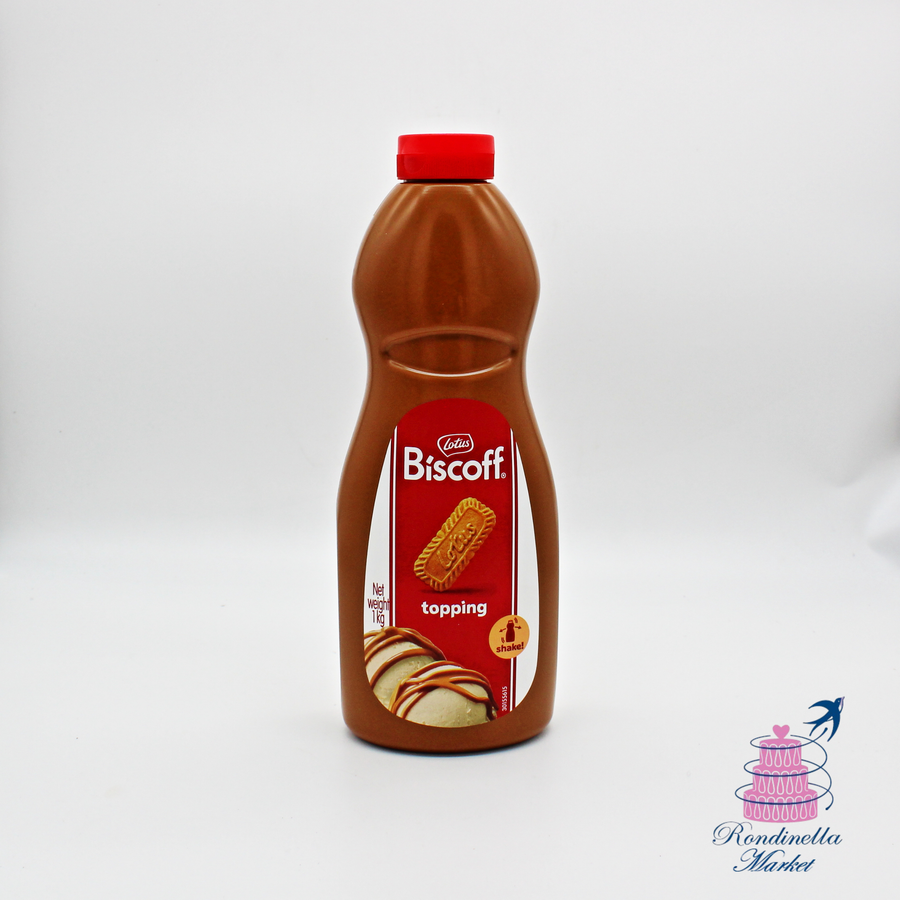 Bottiglia da 1 kg di topping Lotus Biscoff per gelati e dessert, Rondinella Market Napoli