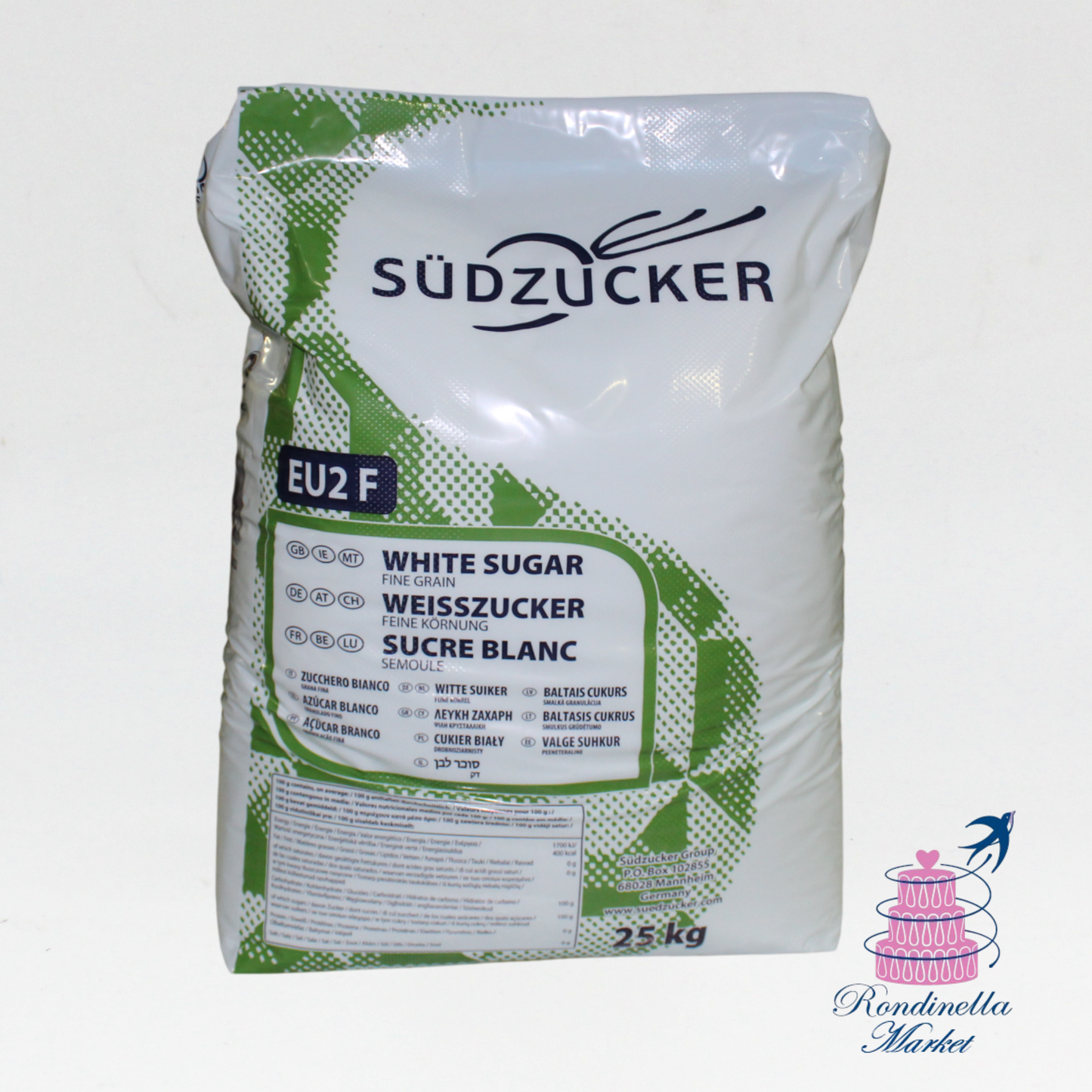 Zucchero bianco semolato Südzucker EU2 F da 25 kg per pasticceria e panificazione professionale Napoli